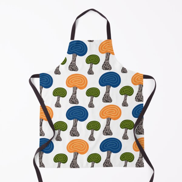 Item preview, Abstract Mushrooms Pattern Blue Orange Green designed and sold by HeartPieces.
