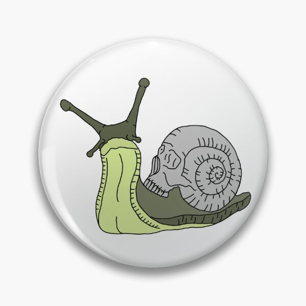 Item preview, snail with skull shell designed and sold by Wickystickers.