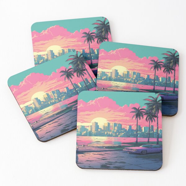 Item preview, Retro Synthwave Miami - Neon Dreams and 80s Vibes designed and sold by Brownpants.