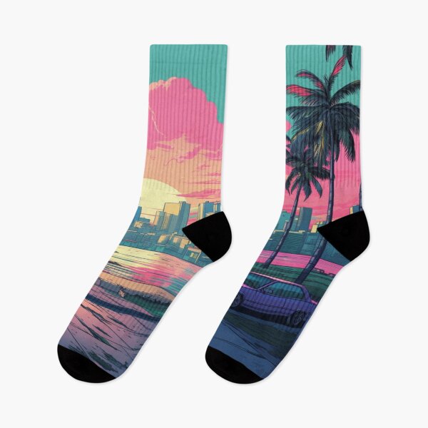 Item preview, Retro Synthwave Miami - Neon Dreams and 80s Vibes designed and sold by Brownpants.