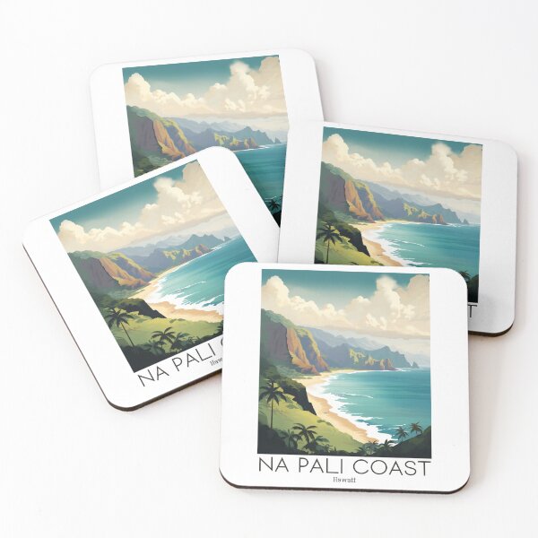 Item preview, A Vintage Travel Illustration of Na Pali Coast - Hawaii designed and sold by GoodOldVintage.