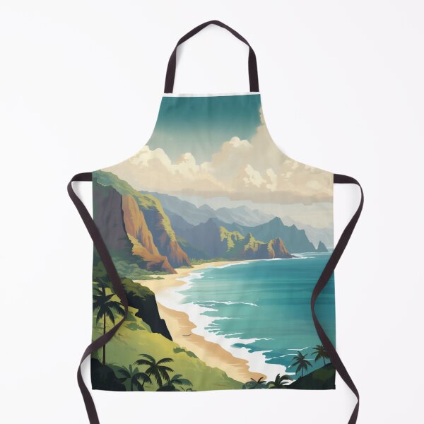 Item preview, A Vintage Travel Illustration of Na Pali Coast - Hawaii designed and sold by GoodOldVintage.