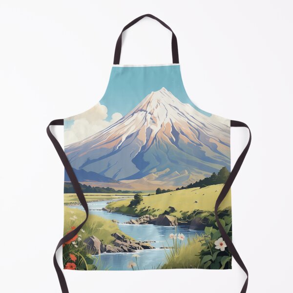 Item preview, A Vintage Travel Illustration of Mount Taranaki - New Zealand designed and sold by GoodOldVintage.