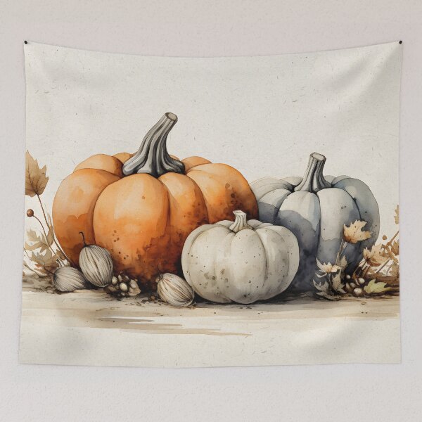 Item preview, Halloween in Watercolor: Pumpkin Cosiness designed and sold by ArtByKattie.