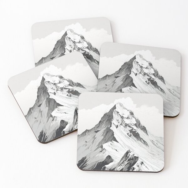 Item preview, Minimalist Peaks: Mountain Drawing on White Paper designed and sold by vicvalli.