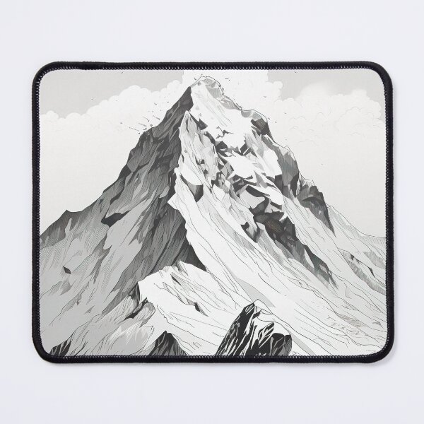 Item preview, Minimalist Peaks: Mountain Drawing on White Paper designed and sold by vicvalli.