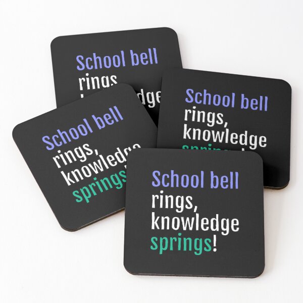 Item preview, School bell rings, knowledge springs! (Black Edition) designed and sold by QuotopiaThreads.