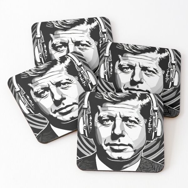 Item preview, John F kennedy wearing headphones designed and sold by skenningtonFX.