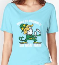 Trump Make St Patricks Day Great Again Shirt - funny Irish tshirt trump shirts Women's Relaxed Fit T-Shirt