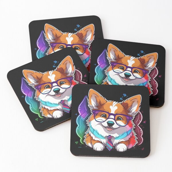 Item preview, Colorful Kawaii Corgi Nerd designed and sold by Leonardo Palumbo.