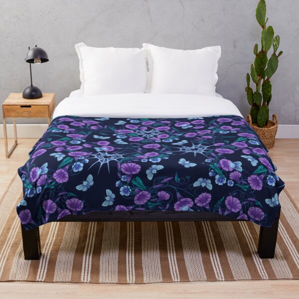 Item preview, Purple flowers and moths designed and sold by liiafis.