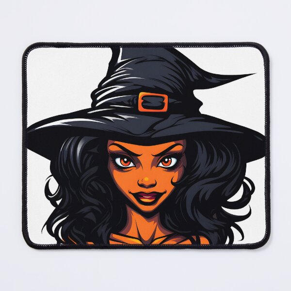 Item preview, Celebrating Black Woman Magic: Cute Halloween-Themed Witch with Hat designed and sold by Studio-Mind.