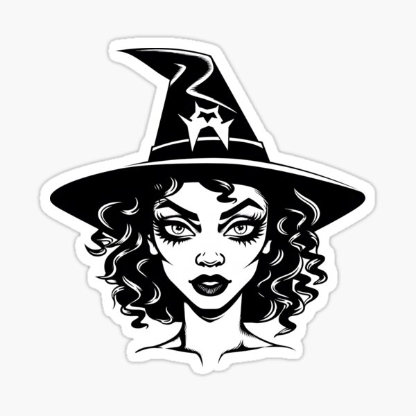 Item preview, Celebrating Black Woman Magic: Cute Halloween-Themed Witch with Hat designed and sold by Studio-Mind.
