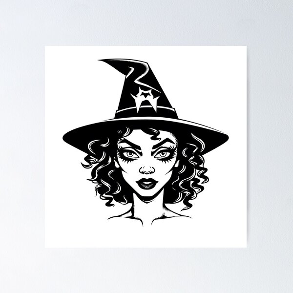 Item preview, Celebrating Black Woman Magic: Cute Halloween-Themed Witch with Hat designed and sold by Studio-Mind.