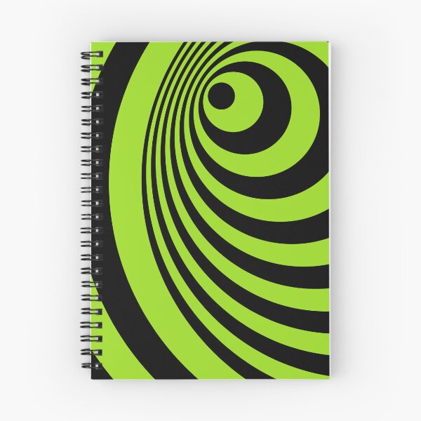 Item preview, Black & Neon Green Geometric Psychedelic Retro Swirl Pattern Cyber Lime 99DC1B 2024 Trending Shades designed and sold by ColorOfTheYears.