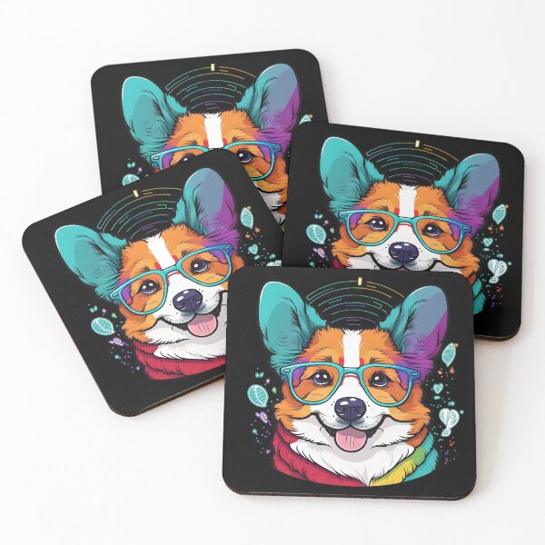 Item preview, Colorful Kawaii Corgi Nerd designed and sold by Leonardo Palumbo.