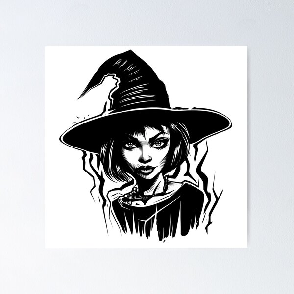 Item preview, Celebrating Black Woman Magic: Cute Halloween-Themed Witch with Hat designed and sold by Studio-Mind.
