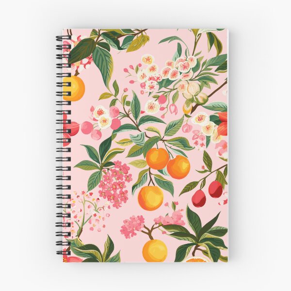 Item preview, Cute Orange and Pink Floral Fruit Print designed and sold by meggydesigns.