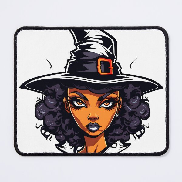 Item preview, Celebrating Black Woman Magic: Cute Halloween-Themed Witch with Hat designed and sold by Studio-Mind.