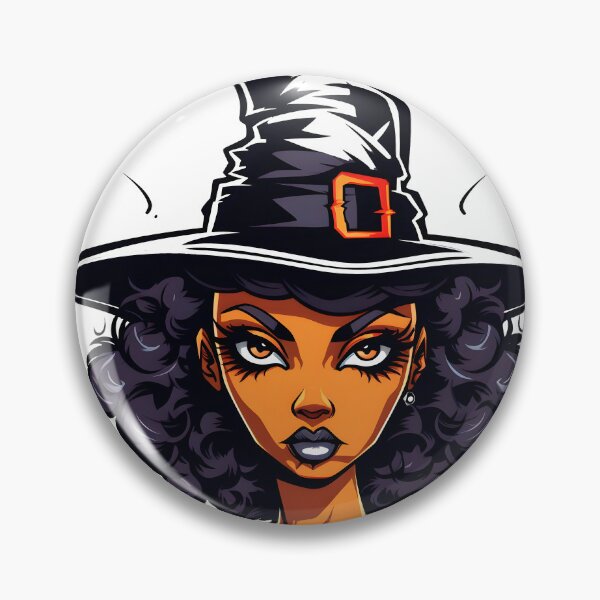 Item preview, Celebrating Black Woman Magic: Cute Halloween-Themed Witch with Hat designed and sold by Studio-Mind.