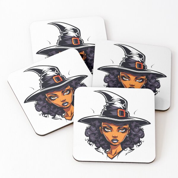 Item preview, Celebrating Black Woman Magic: Cute Halloween-Themed Witch with Hat designed and sold by Studio-Mind.