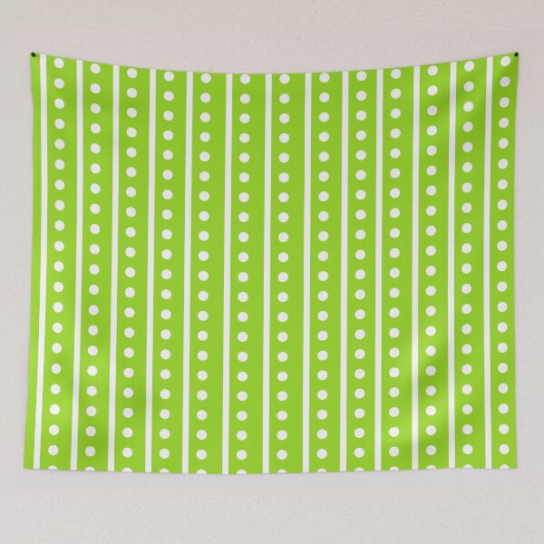 Item preview, White & Neon Green Vertical Stripes and Polka Dots Cyber Lime 99DC1B 2024 Trending Shades designed and sold by ColorOfTheYears.
