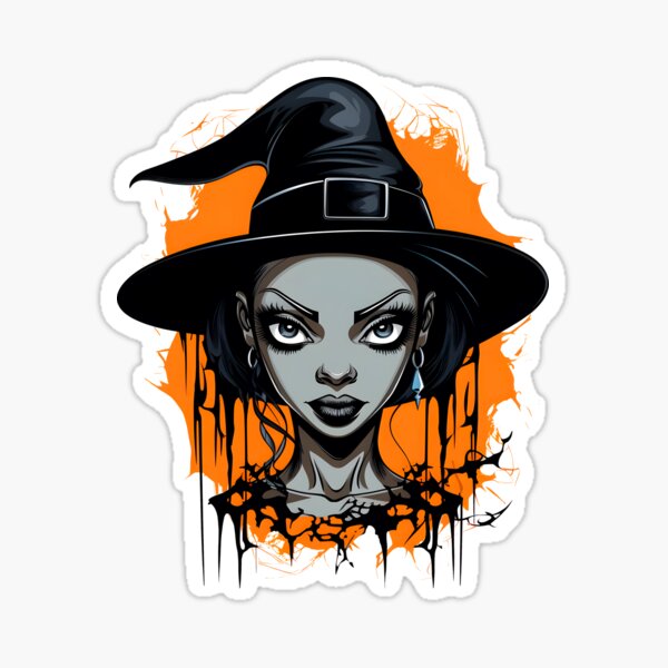 Item preview, Celebrating Black Woman Magic: Cute Halloween-Themed Witch with Hat designed and sold by Studio-Mind.