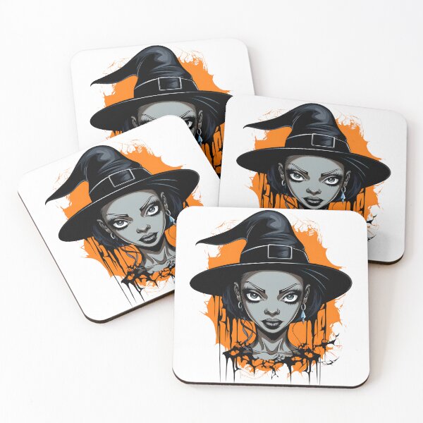 Item preview, Celebrating Black Woman Magic: Cute Halloween-Themed Witch with Hat designed and sold by Studio-Mind.