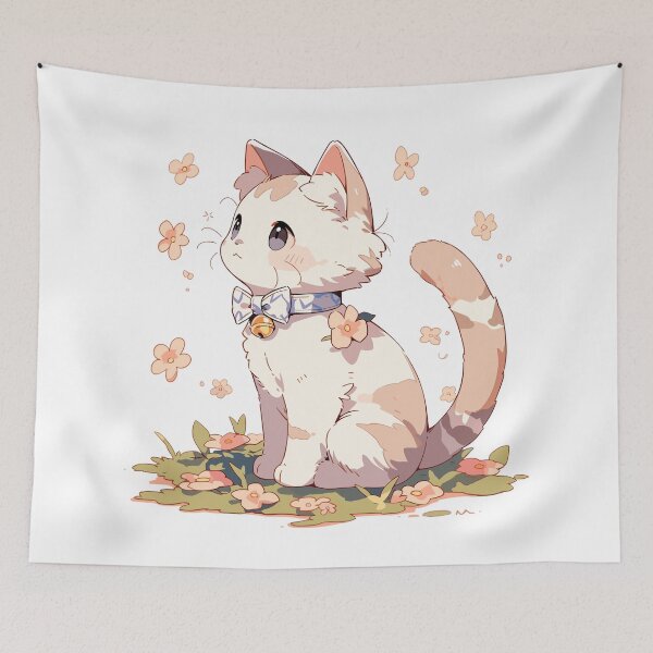 Item preview, Cat With Flowers designed and sold by alacaz.