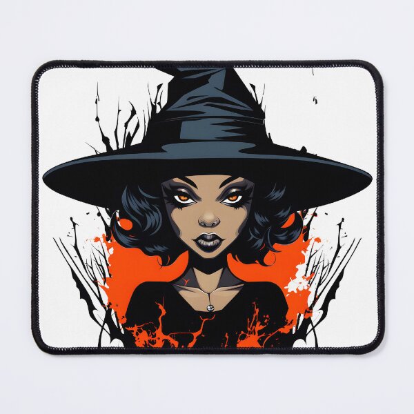 Item preview, Celebrating Black Woman Magic: Cute Halloween-Themed Witch with Hat designed and sold by Studio-Mind.