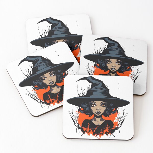 Item preview, Celebrating Black Woman Magic: Cute Halloween-Themed Witch with Hat designed and sold by Studio-Mind.