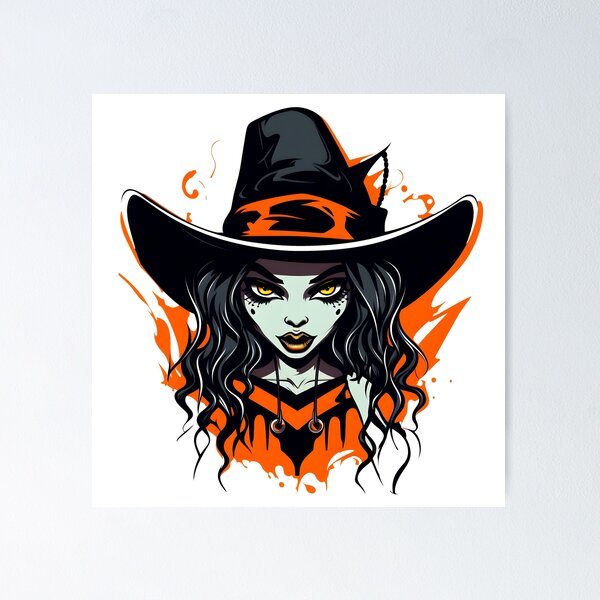 Item preview, Celebrating Black Woman Magic: Cute Halloween-Themed Witch with Hat designed and sold by Studio-Mind.