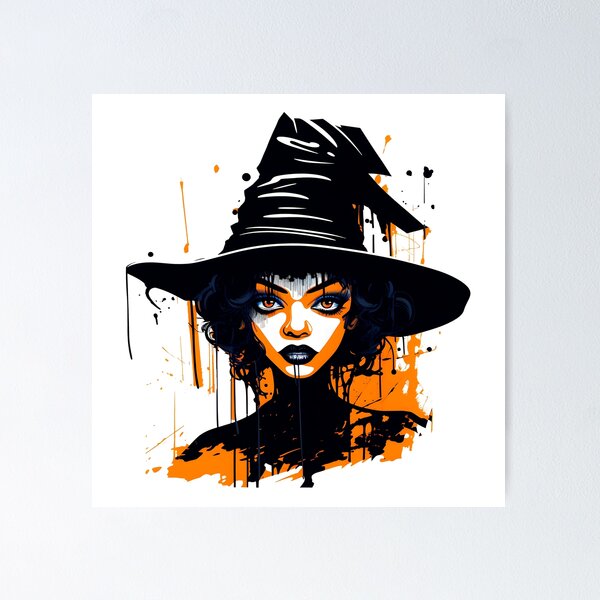 Item preview, Celebrating Black Woman Magic: Cute Halloween-Themed Witch with Hat designed and sold by Studio-Mind.