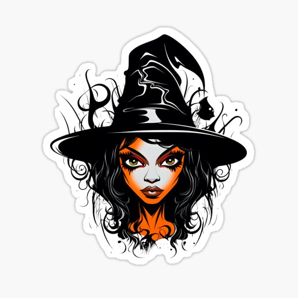 Item preview, Celebrating Black Woman Magic: Cute Halloween-Themed Witch with Hat designed and sold by Studio-Mind.