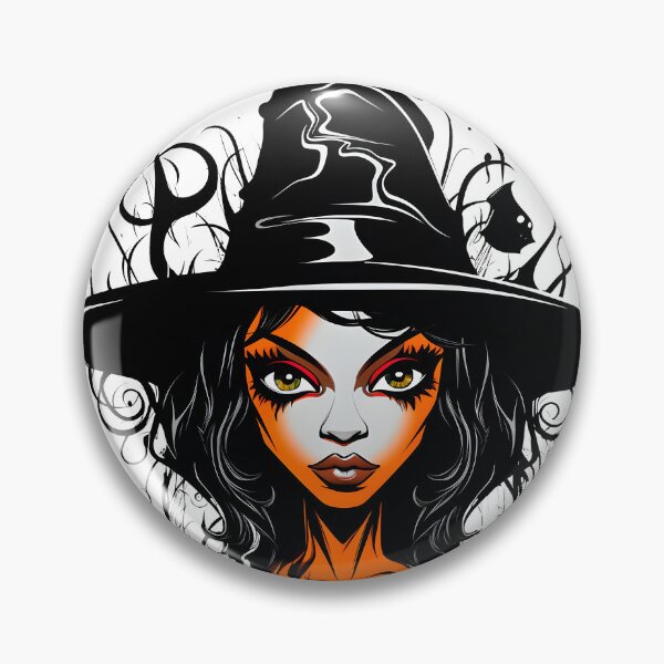Item preview, Celebrating Black Woman Magic: Cute Halloween-Themed Witch with Hat designed and sold by Studio-Mind.