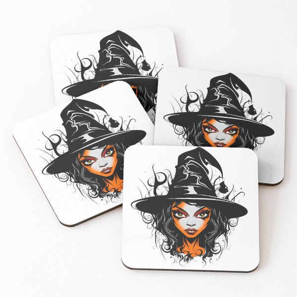 Item preview, Celebrating Black Woman Magic: Cute Halloween-Themed Witch with Hat designed and sold by Studio-Mind.