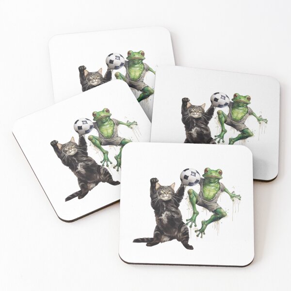 Item preview, FROG AND CAT FRIENDS PLAY A BALL CUTE GIFTS  designed and sold by Filmharmony.