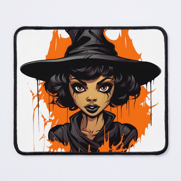 Item preview, Celebrating Black Woman Magic: Cute Halloween-Themed Witch with Hat designed and sold by Studio-Mind.