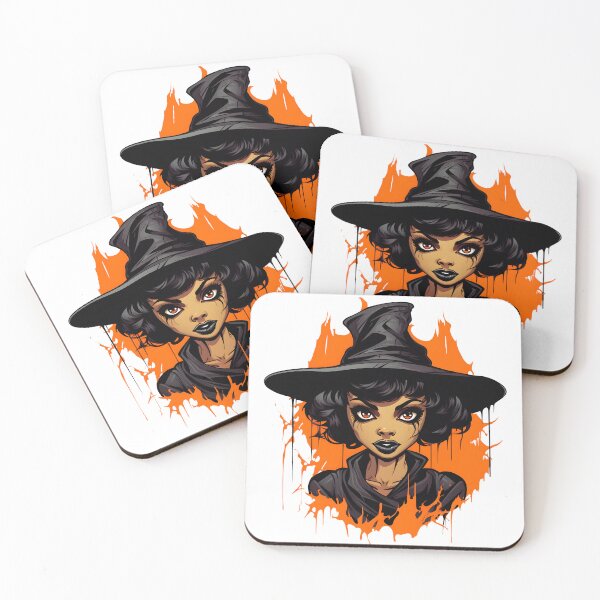 Item preview, Celebrating Black Woman Magic: Cute Halloween-Themed Witch with Hat designed and sold by Studio-Mind.