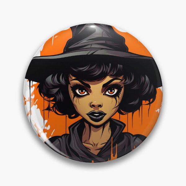 Item preview, Celebrating Black Woman Magic: Cute Halloween-Themed Witch with Hat designed and sold by Studio-Mind.