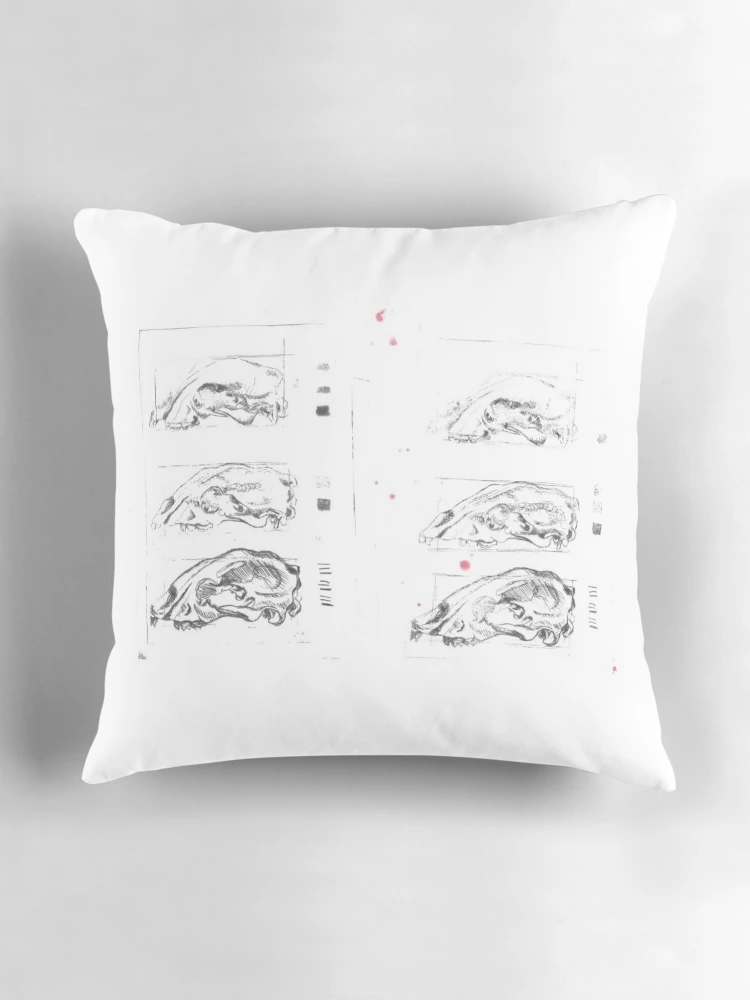 Thumbnail 3 of 4, Pillow, Skull study designed and sold by Riley-Racoon.