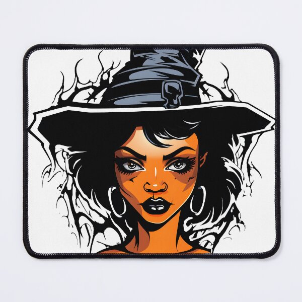 Item preview, Celebrating Black Woman Magic: Cute Halloween-Themed Witch with Hat designed and sold by Studio-Mind.