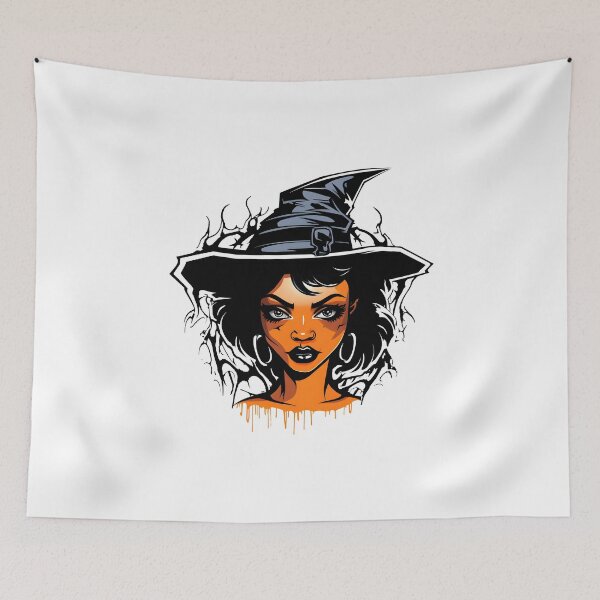 Item preview, Celebrating Black Woman Magic: Cute Halloween-Themed Witch with Hat designed and sold by Studio-Mind.