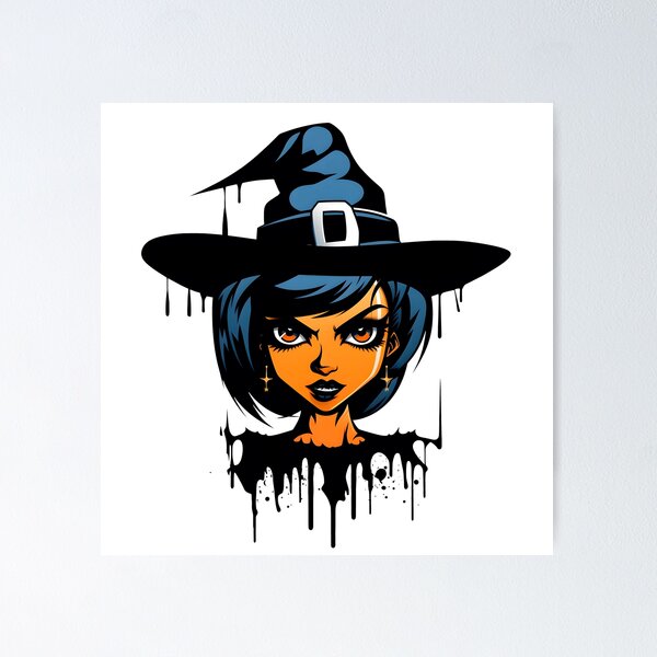 Item preview, Celebrating Black Woman Magic: Cute Halloween-Themed Witch with Hat designed and sold by Studio-Mind.