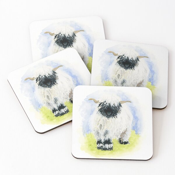 Item preview, Valais Blacknose Sheep Watercolor Painting designed and sold by Mary Nitz.