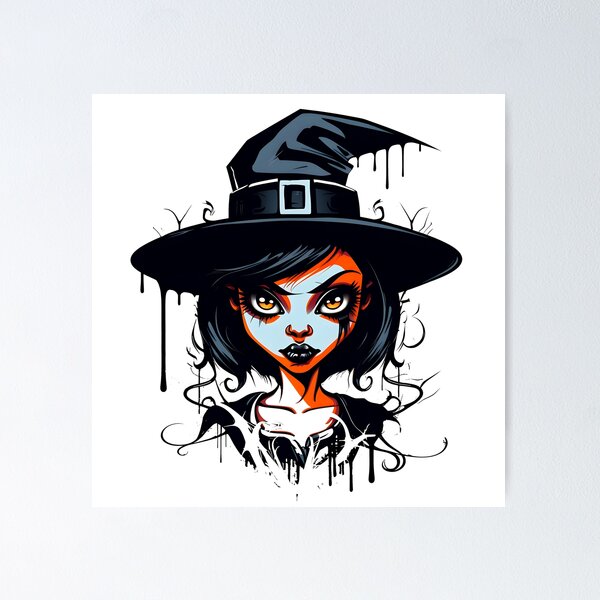 Item preview, Celebrating Black Woman Magic: Cute Halloween-Themed Witch with Hat designed and sold by Studio-Mind.