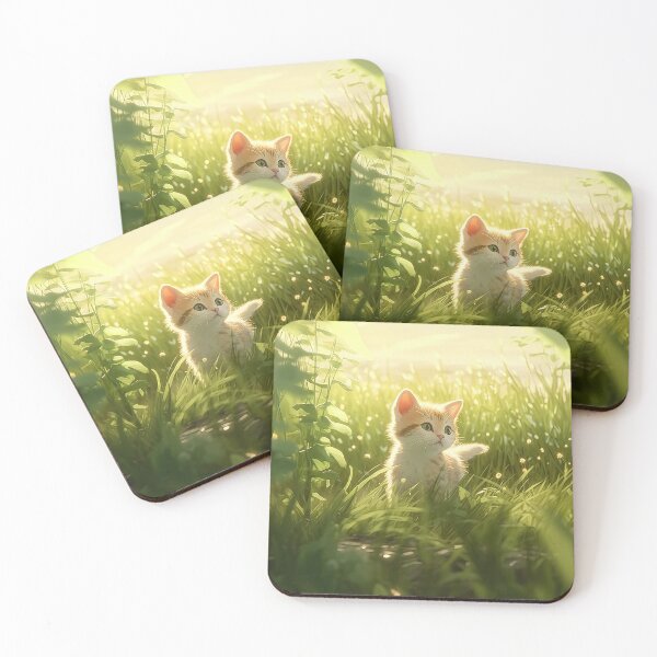 Item preview, kitten in a field designed and sold by SparkHiveDesign.