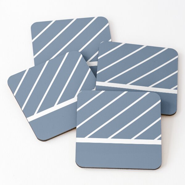 Item preview, White Minimal Modern Diagonal Stripe Pattern Elemental Blue 117-47-13 607892 2024 Trending Shades designed and sold by ColorOfTheYears.