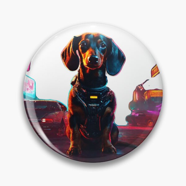 Item preview, Cyberpunk daschund designed and sold by Desordian.