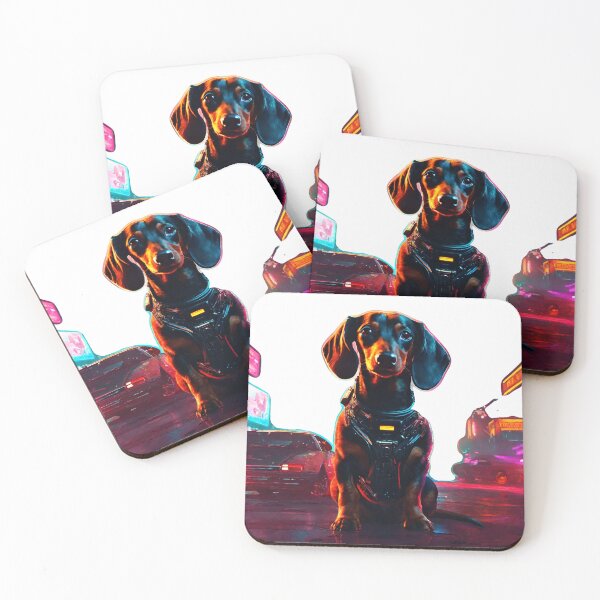 Item preview, Cyberpunk daschund designed and sold by Desordian.